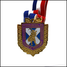 Médaille Métal Customisée avec Ruban, Métal Doré (GZHY-JZ-027)